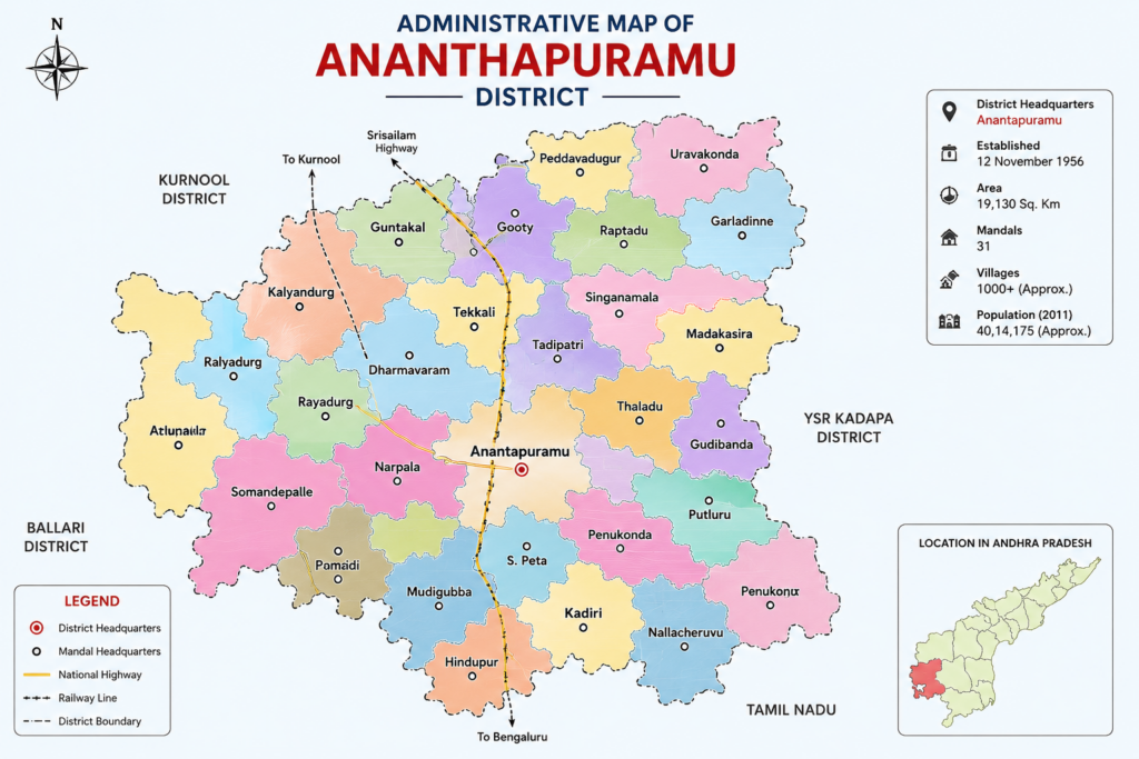 administrative map of ananthapuramu